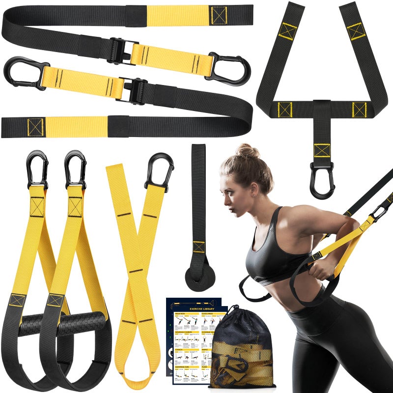 Thcbme Home Resistance Training Kit  Resistance Trainer Exercise Straps with Handles  Door Anchor and Carrying Bag for Home Gym  Bodyweight Resistance Workout Straps for Full-Body Workout - Image 1